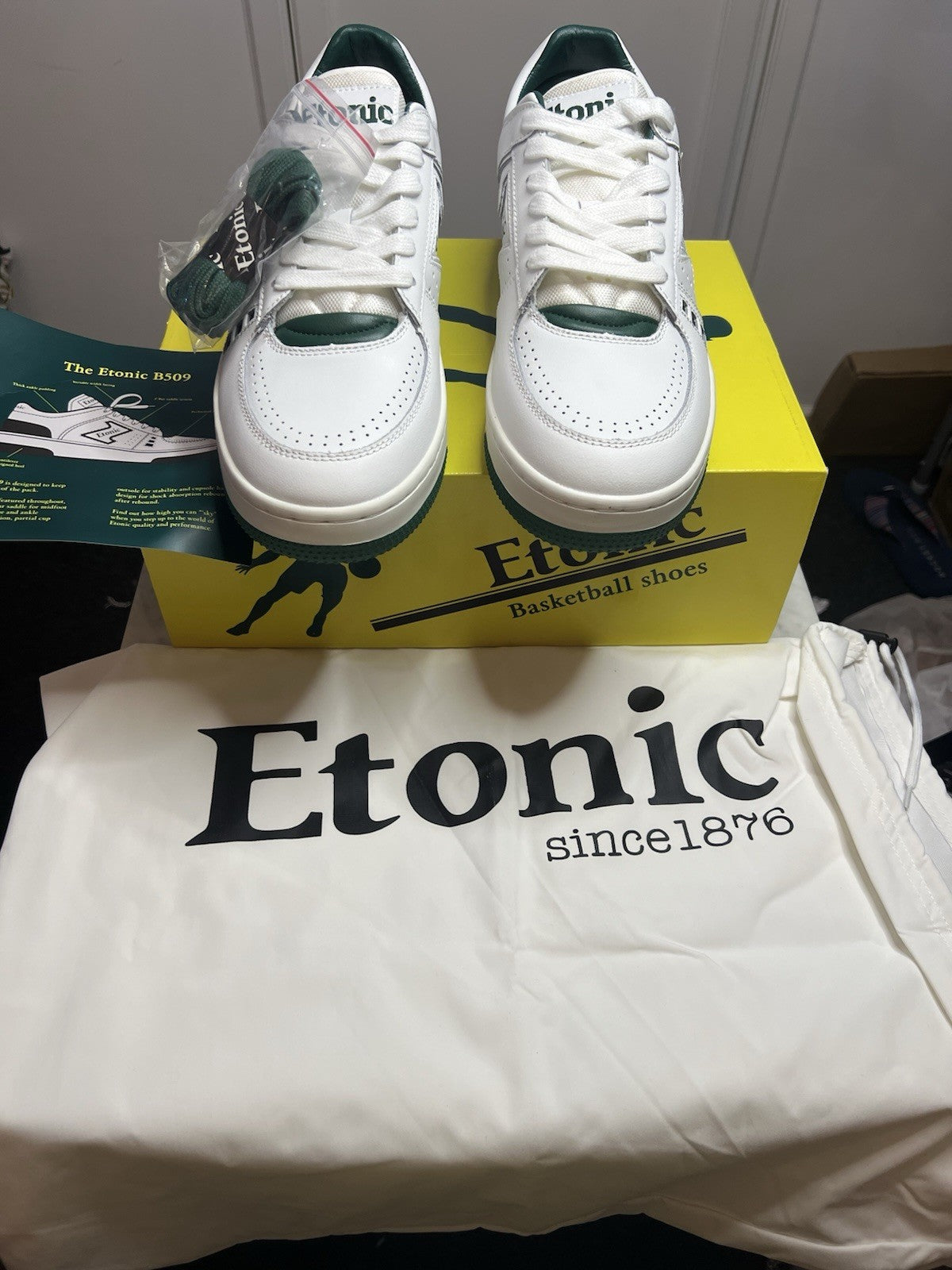 Etonic Men's Basketball Trainers Size UK 10.5 EUR 45 Grass Green ETM324610 Bnib1
