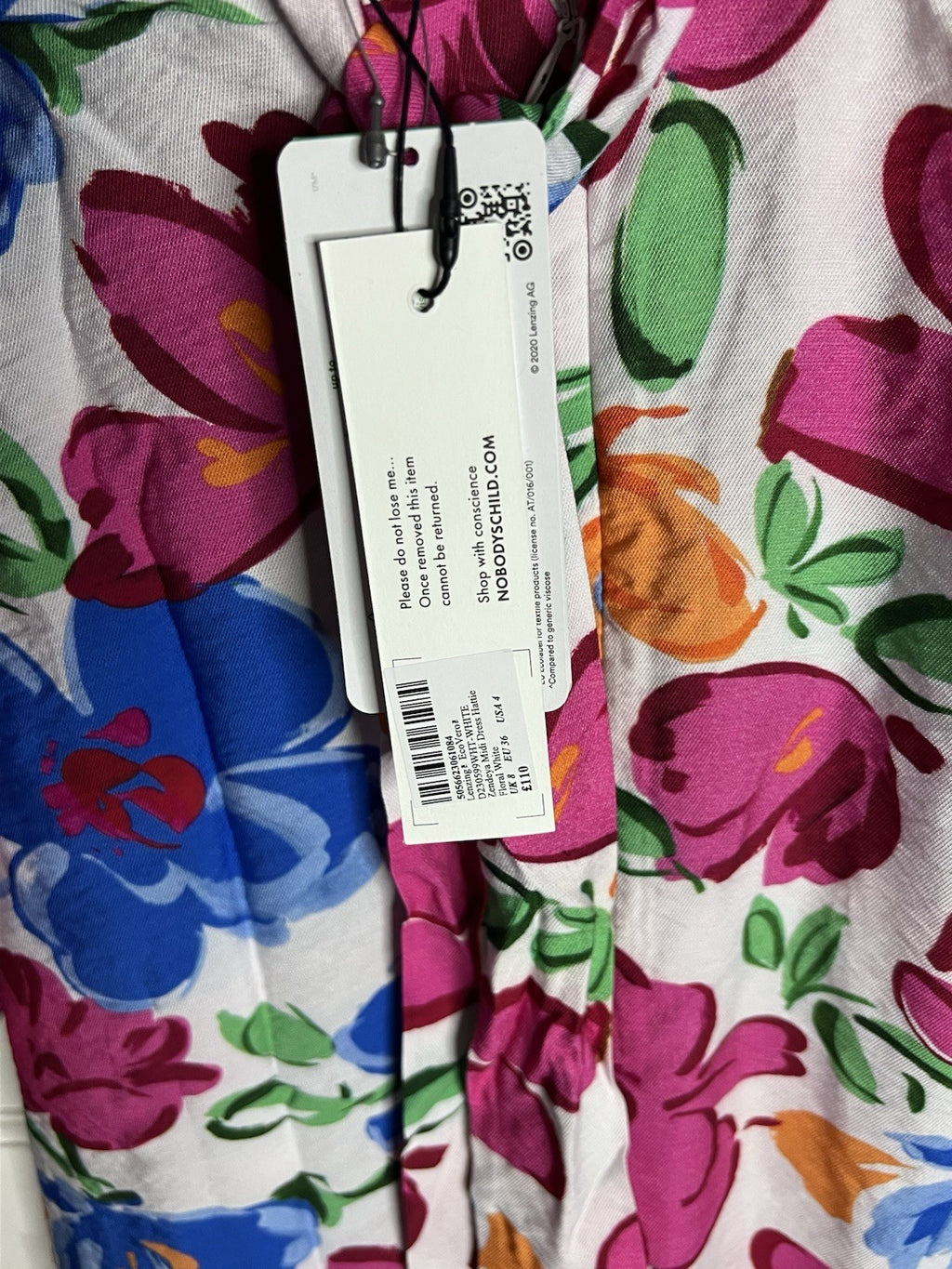 Nobody's Child Woman’s Multi Floral Zendeya Midi Dress Size 8 Bnwt3