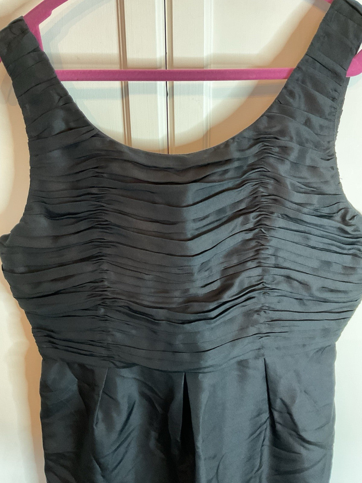 L.K. Bennett Women's Black Dress, Shell 100% Silk Pre-love Uk 14 Sindy Ruched1