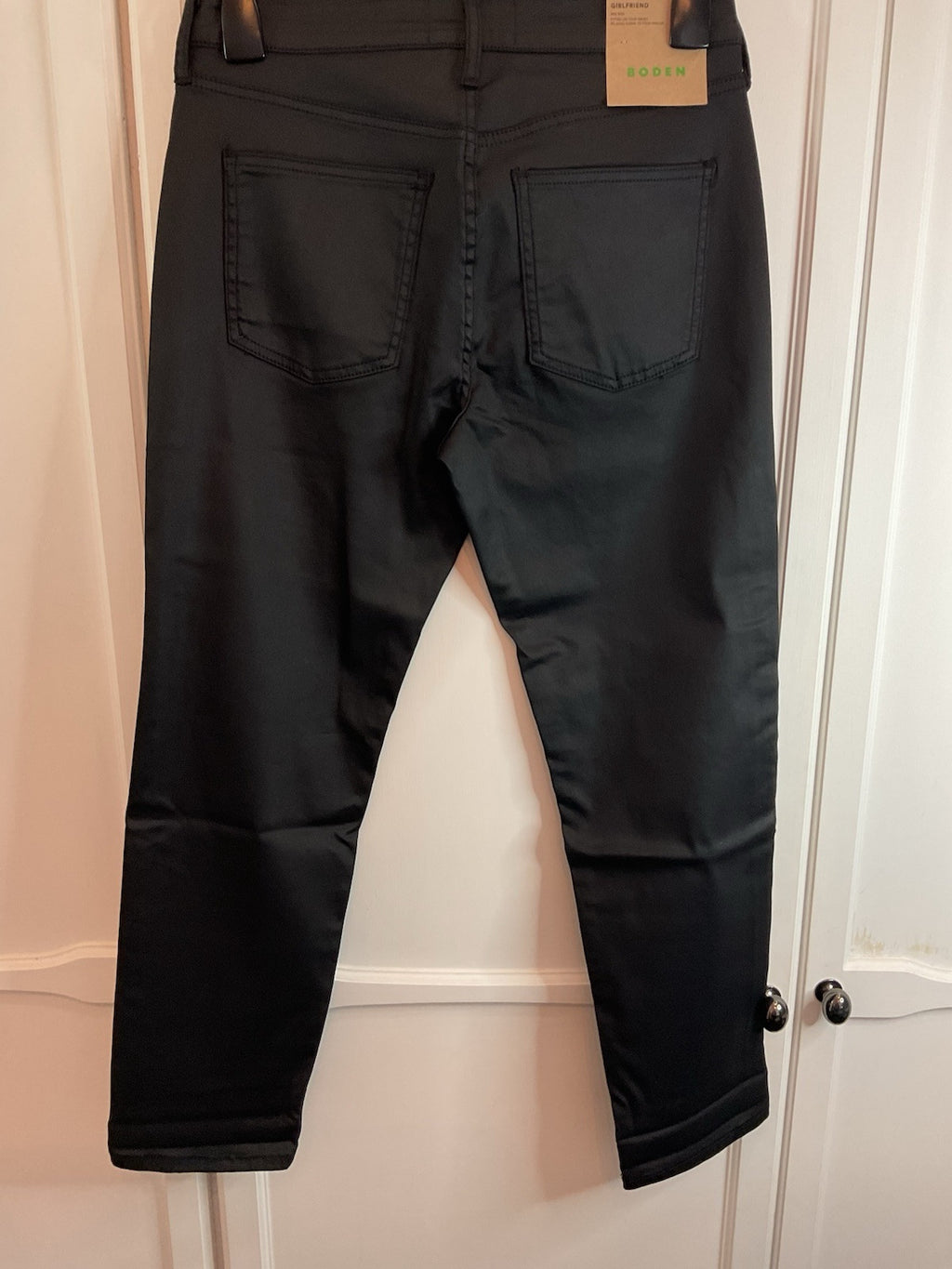 Boden Girlfriend trouser Jean style size 8 Petite Mid Rise Black W29 bnwt black3
