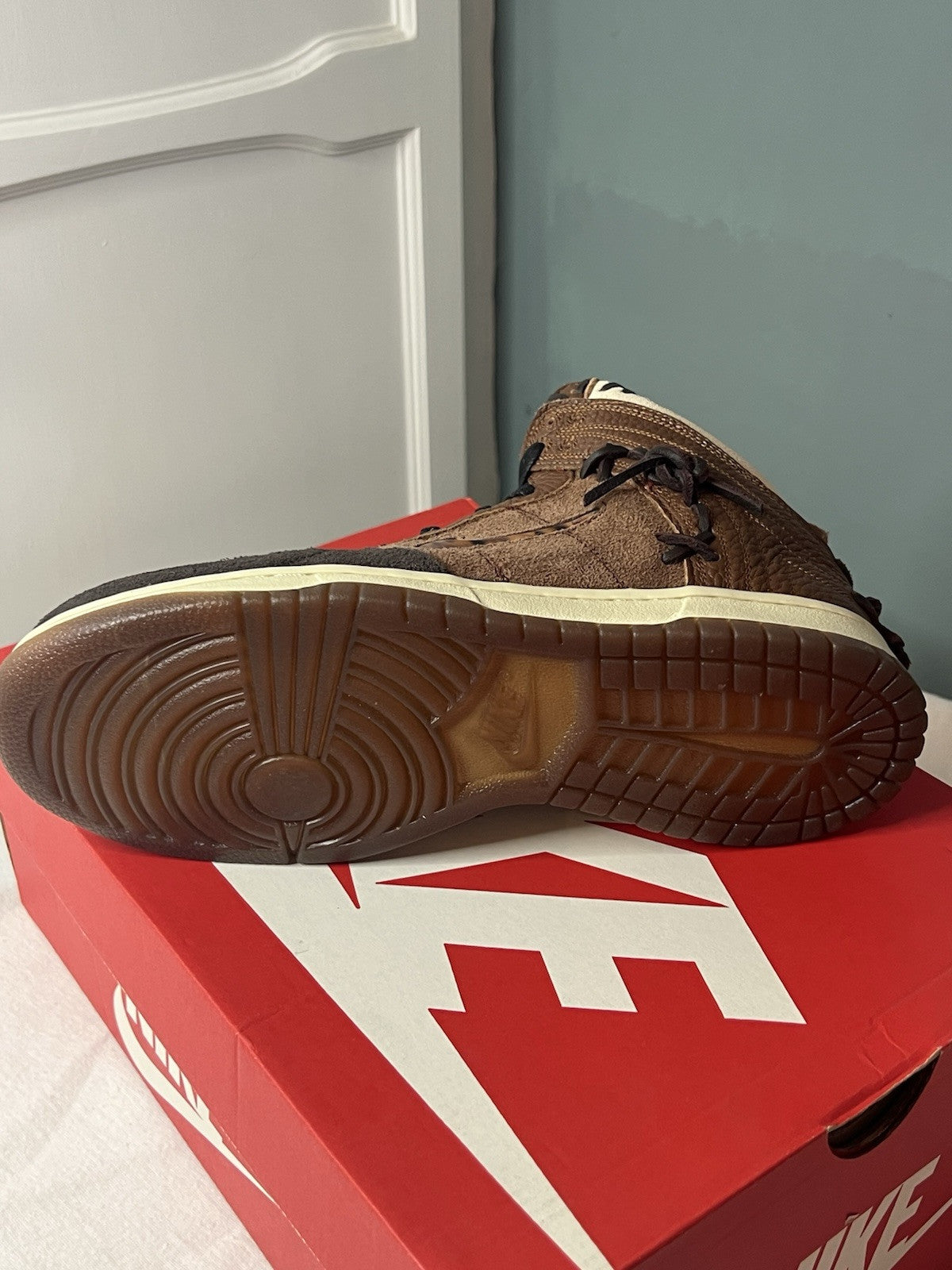Nike Bodega x Dunk High Legend Fauna Brown, UK 6 EU 40 With Designer Bandana 5
