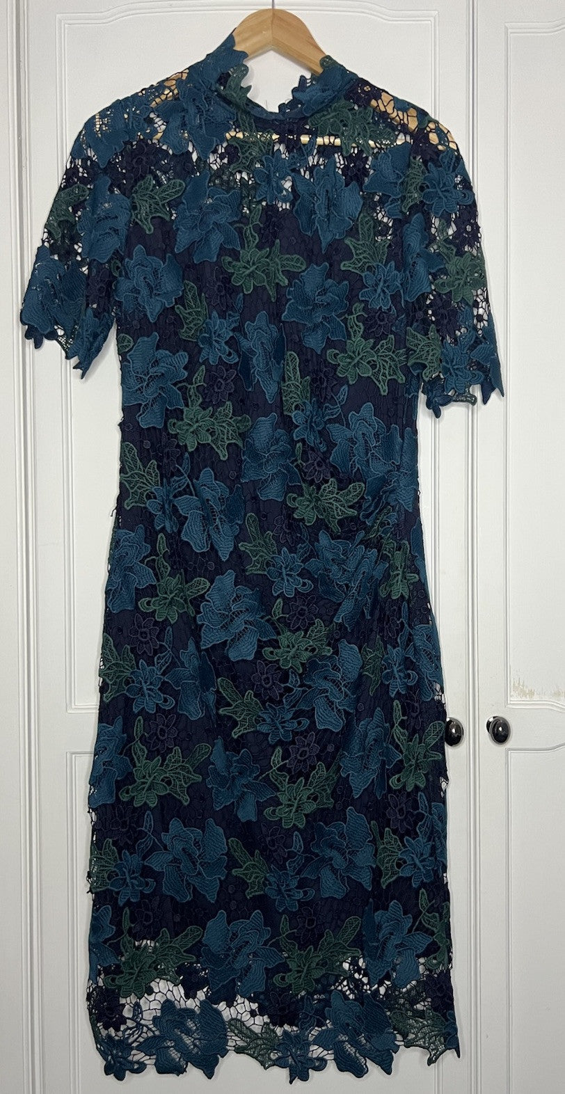 Bnwt Stunning Coast Navy & Green Midi Dress, Size 14, Rrp £139.990